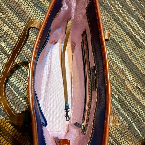 Dooney & Bourke Pebble Grain Leather Charleston Shopper - Midnight Blue - Picture 5 of 13